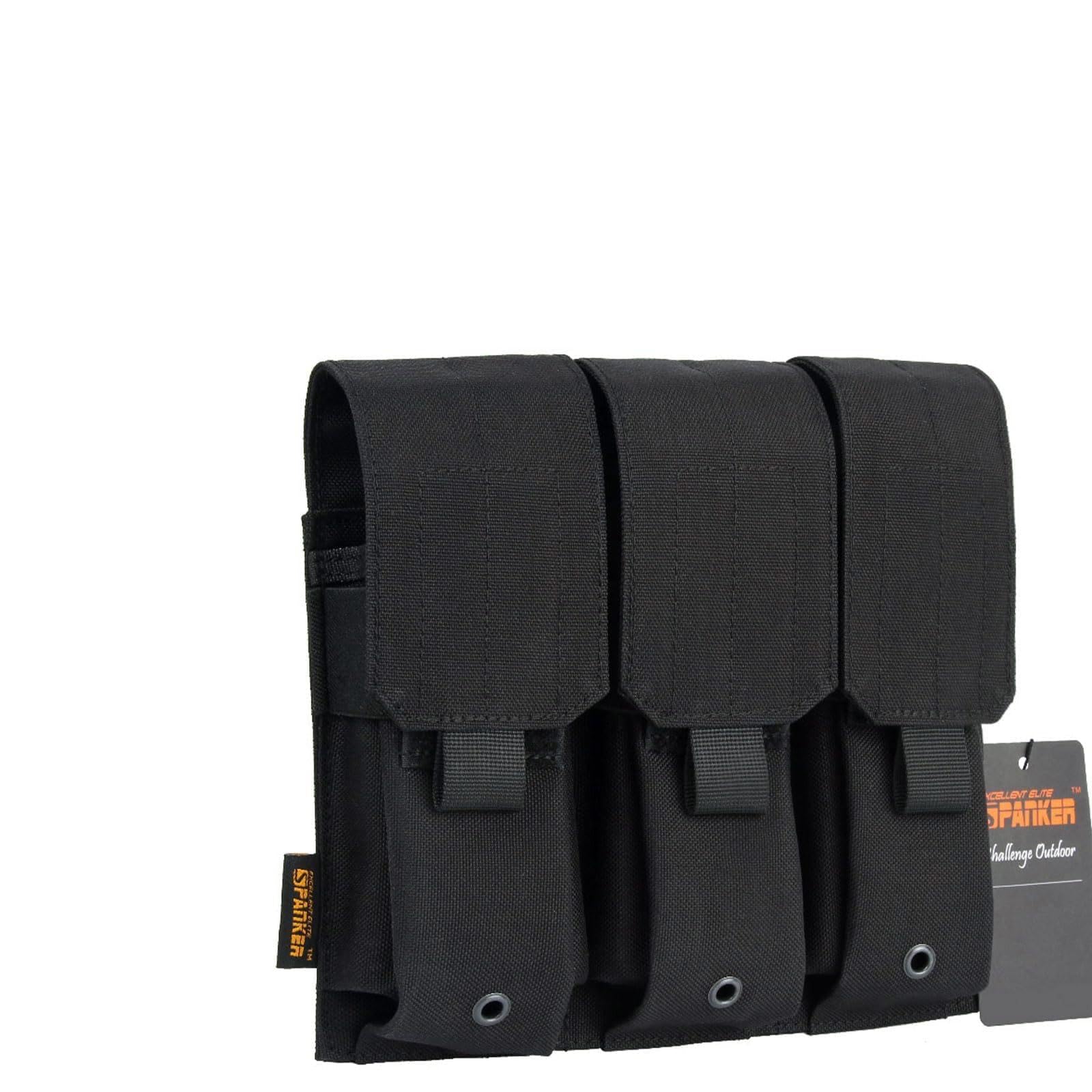 EXCELLENT ELITE SPANKER Tactical M4 Mag Pouch Single/Double/Triple Mag Pouch for M4 M14 M16 AR15 AR10 G36 Magazine (Black)