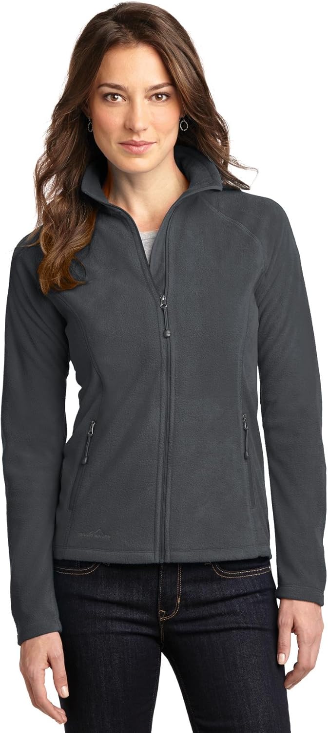 Eddie Bauer Ladies FullZip Microfleece Jacket, Grey Steel, Medium