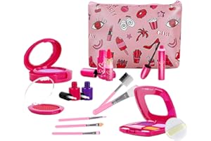 RONGGE Girl Gifts Pretend Play Makeup Toys Beauty Set for Toddler Little Girls Age 3 4 5 6-8 Kids Your Princess Niece Granddaughter Birthday Valentine's Day Christmas (Fake Cosmetic 15pcs Kits)