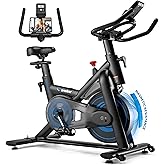 Exercise Bike for Home – 350LB Magnetic Resistance Indoor Cycling Bike, Silent Stationary Spin Bike with App Sync, Adjustable Seat, LCD Monitor, Smooth & Quiet for Cardio Workout
