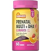 Sundance Prenatal Gummy Vitamin for Women | with DHA & Folate | 60 Count | Fruit Flavor | for Use Before, During, and After Pregnancy | Non-GMO & Gluten Free Supplement