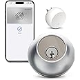 Level Lock+ WiFi Deadbolt Smart Lock - World's Smallest Smart Lock Plus Apple Home Key - Lock/Unlock Anywhere - Level App for iOS & Android - Works with Apple Home, Alexa, GoogleHome (Satin Chrome)