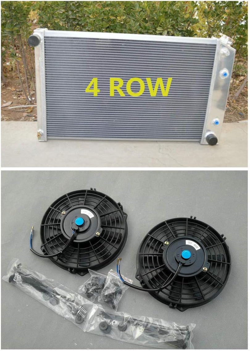 4 Row ALUMINUM RADIATOR & FANS For 1970-1981 Chevy Camaro/1975-1979 Nova/1968-1973 Chevelle El Camino