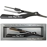Feather - Nape and Body Razor - Designed for Trimming, Cutting, Thinning, Shaving Neckline, Facial Detail Work, Bikini Areas & Dermaplaning Use - Ergonomic Handle - Made in Japan