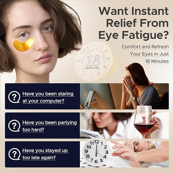 HOPEMATE UNDER EYE PATCHES FOR PUFFY EYES,DARK CIRCLES,WRINKLES & EYE BAGS-DAY & NIGHT EYE MASK GEL SET WITH COLLAGEN & 24K GOLD,IDEAL UNDEREYE SKINCARE GIFT FOR BRIDESMAIDS, WOMEN & BIRTHDAYS