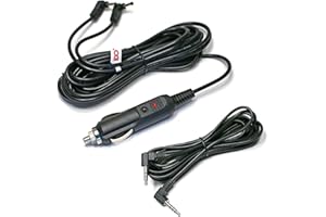 EDO Tech 11 Ft Car Charger Adapter Power Cord & 10 Ft Audio Video Av Cable for Philips Wonnie Dual Screen Portable DVD Player