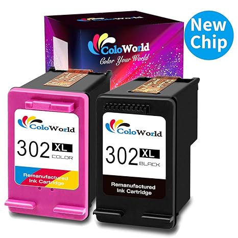 ColoWorld Wiederaufbereitet 302XL Ersatz für HP 302 Druckerpatronen für Officejet 5230 5220 3831 3833 3830 3832 4650 5252 525