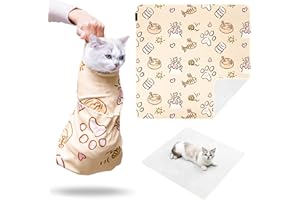 KIORAFOTO 35.43" Extra Large Cat Grooming Wrap,Soft Self-stick Cat Burrito Restraint Blanket Grippy Cloth for Large Cats & Small Dogs Medicine,Nail Clipping,Ear Cleaning,Teeth Brushing Anti-Scratch Anti-Escape