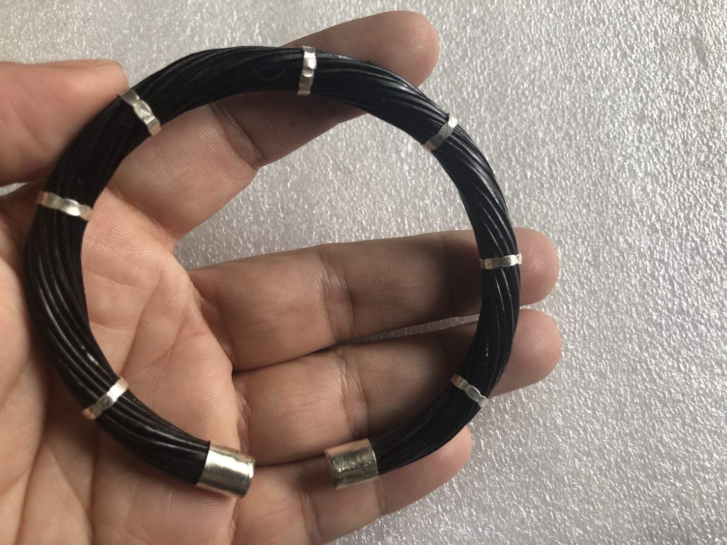 New Black Hair Elephant Hair Bracelet With 925 Sterling Silver