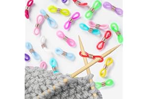 OPSTIN 18Pcs Knitting Needle Stoppers, Knitting Needle Hugger,Stitch Stopper, for Knitting Needles Crocheting Projects, Knitting Crochet Supplies, Needle Tip Stoppers,Knitting Accessories, Needle Minder