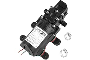 LYHUBMH 12V DC Water Pressure Diaphragm Pump, 6 A Self Priming Sprayer Pump with 6 L/Min 0.9 MPA 80 PSI, Water Transfer Pump Suitable for Shower Garden