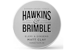Hawkins & Brimble Matt Clay 100ml/ 3.4 fl oz - Non Greasy Matte Hair Styling Paste For Men | Softens Repairs Allows for Resty