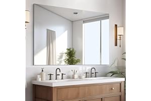 CILIBER Frameless Rectangle Mirror, 36x48 Inch Large Bathroom Mirrors for Wall Over Sink, Upgraded Shatterproof Vanity Mirror with Polished Edge for Bathroom,Bedroom,Living Room and Entryway