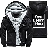 ALRRGPB Custom Hoodies for Men Personalized Jacket Design Your Own made Sweatshirt Fleece Full Zip Winter Baseball Coat