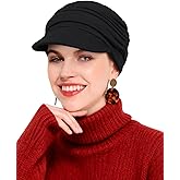 Hachapy Newsboy Chemo Hat for Women - Winter Cap with Brim for Cancer & Alopecia