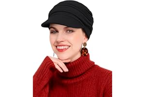 Hachapy Newsboy Chemo Hat for Women - Winter Cap with Brim for Cancer & Alopecia