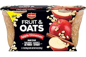 Del Monte Fruit & Oats Cup, Apple Cinnamon, 7 Oz, 2 Ct
