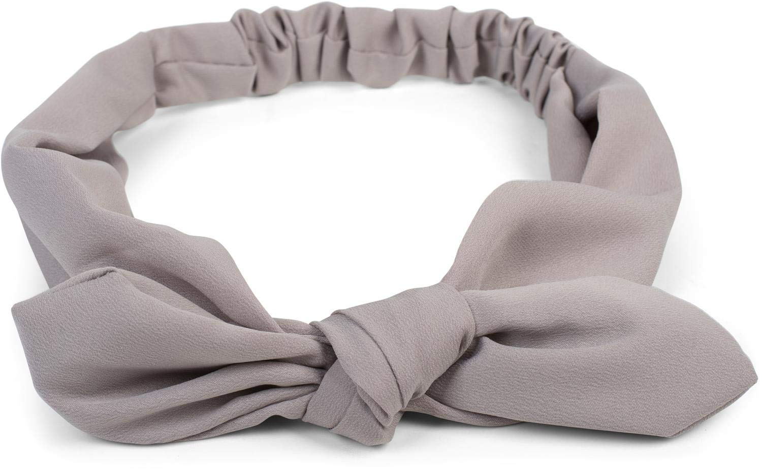 styleBREAKER women hairband plain bow and elastic, hairband, headband, pin-up, rockabilly 04026035, Colour:Grey โ image 1