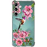 Beaucov Case for Galaxy A36 5G,Hummingbird Flowers Blue Drop Protection Shockproof Case TPU Full Body Protective Scratch-Resistant Cover for Samsung Galaxy A36 5G