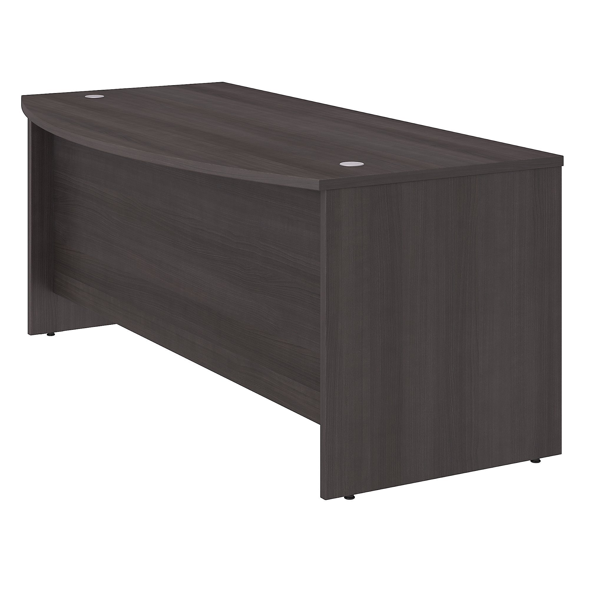 Bush Business Furniture Studio C 72W x 36D Bow Front Desk in Storm Gray- TABLE TOP DAMAGED ON CORNER