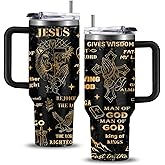 WWHSAI Christian Man Of God Tumbler for Men Jesus Religious Stainless Steel Insulated Coffee Cup God Mug 40oz
