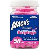 Mack's Dreamgirl Soft Foam Earplugs, 50 Pair, Pink - Small Ear Plugs for Sleeping, Snoring, Studying, Loud Events, Traveling and Concerts