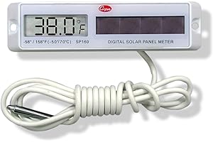 Cooper-Atkins SP160-01-8 Digital Panel Thermometer with White Rectangular Solar Powered, -58/158° F Temperature Range