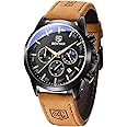 BY BENYAR Watches for Men Analog Watch Mens Watches Waterproof Watch Silver Watch Quartz Chronograph Date Men's Wrist Watches Stainless Steel Casual Luxury Gifts for Men Unique Mens Dress Watch