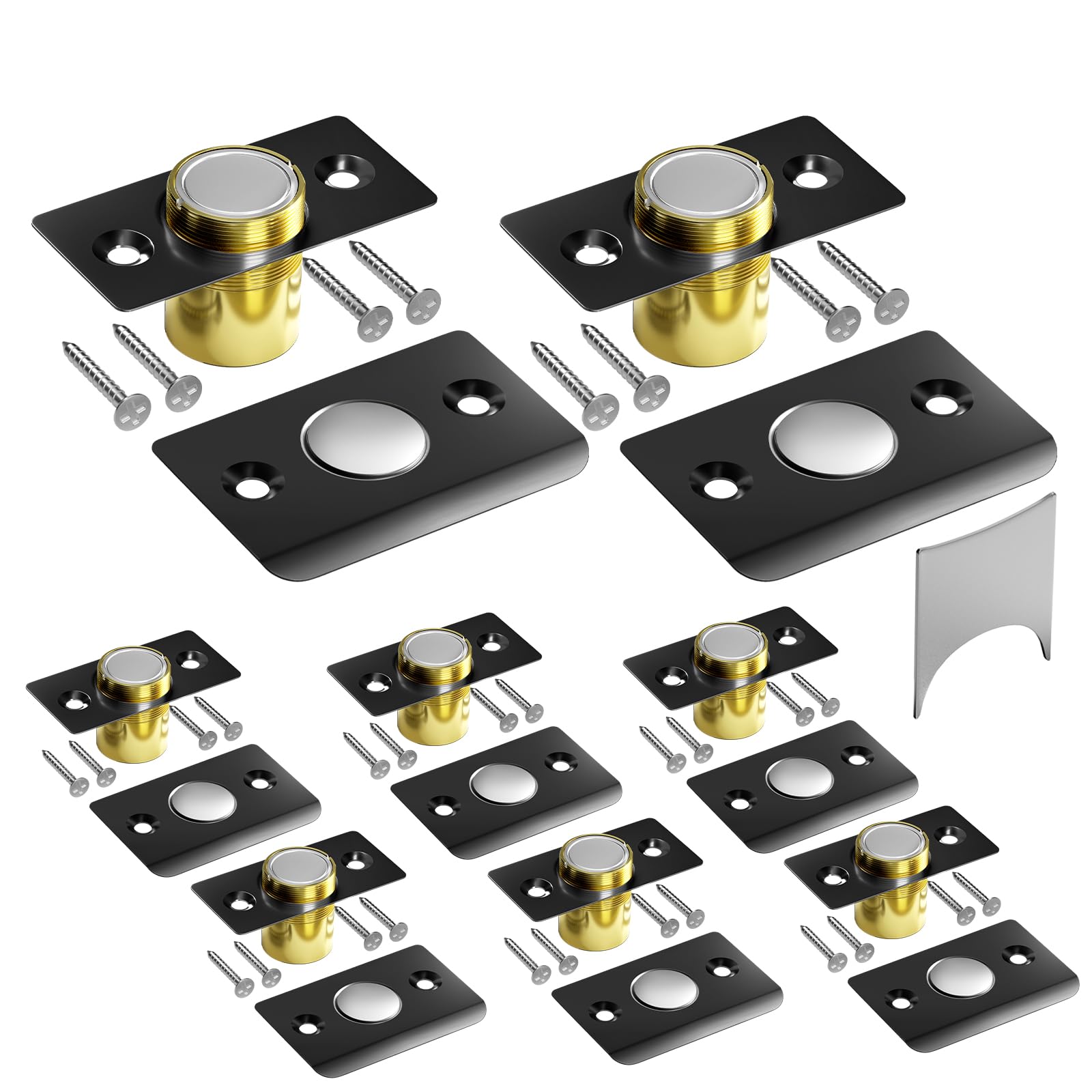 Tonitrui Silent Ball Catch, Adjustable Strong Magnet Door Catch，Using Noise Free, Replacing Door Ball Catch, with Identical Installation Dimension(8 Pack, Black)