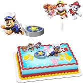 PAW Patrol Adventure Bay Heroes Birthday Cake Topper 3 Piece Decoration Set | Featuring Chase, Marshall, Skye and Rubble, officially licensed, moveable, food safe, reusable