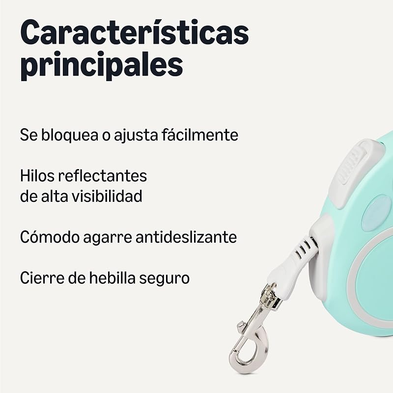 Retractable Dog Leash, Reflective with Ergonomic Handle, Large