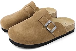 EAST BAJIA Suede Clogs for Girls Boys Unisex Toddler Slippers Slip-on Kids Shoes Indoor Outdoor Cute Sandals Classic Cork Adjustable Buckle