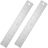 Tellegloww 2 Pack 12 Inch Center Finding Rulers Aluminum Metal Centering Ruler Tool Straight Edge for Woodworking Metal Work Construction and Around the Home