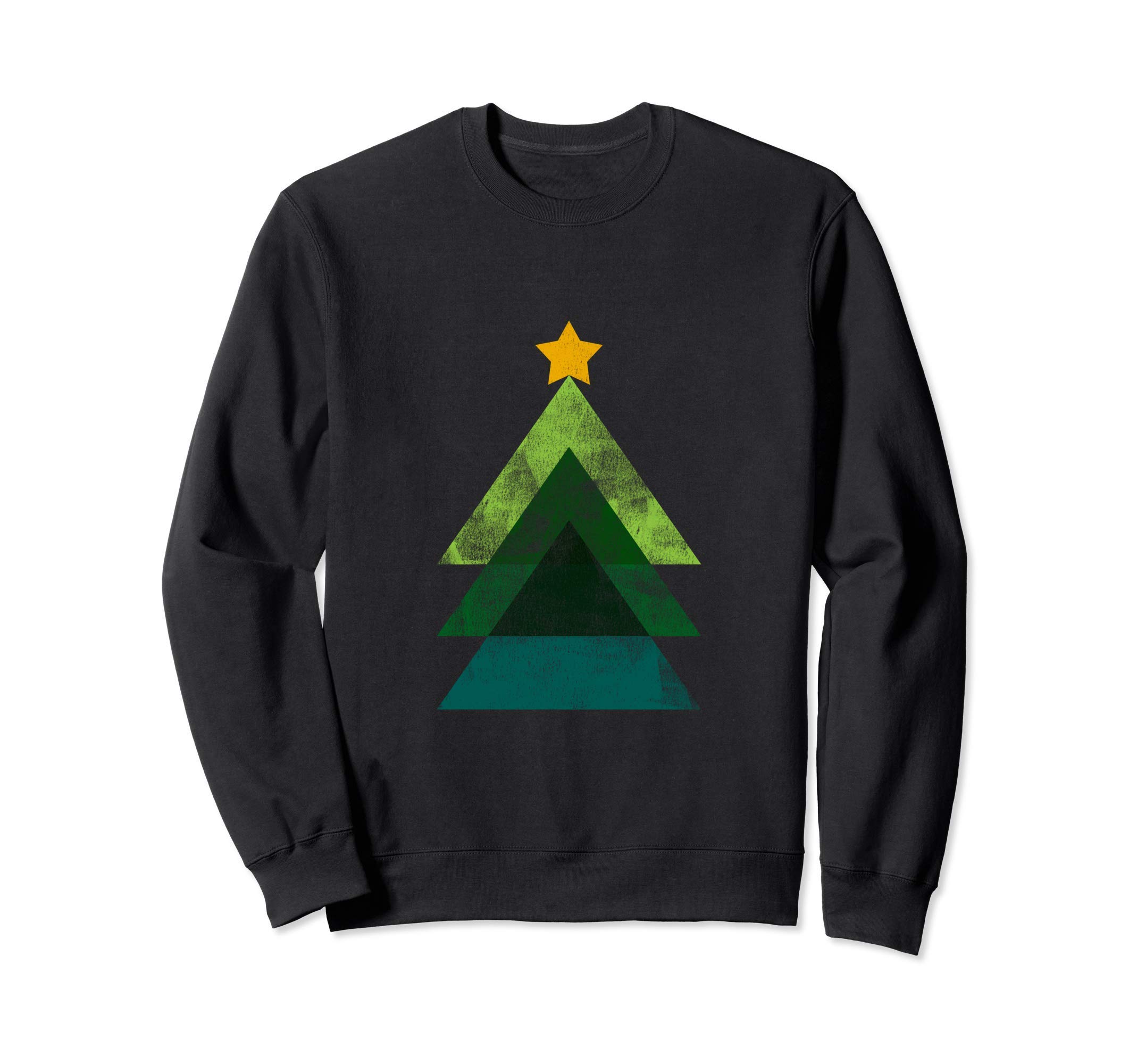 Minimalist Geometric Christmas Tree with Star Topper Sweatshirt