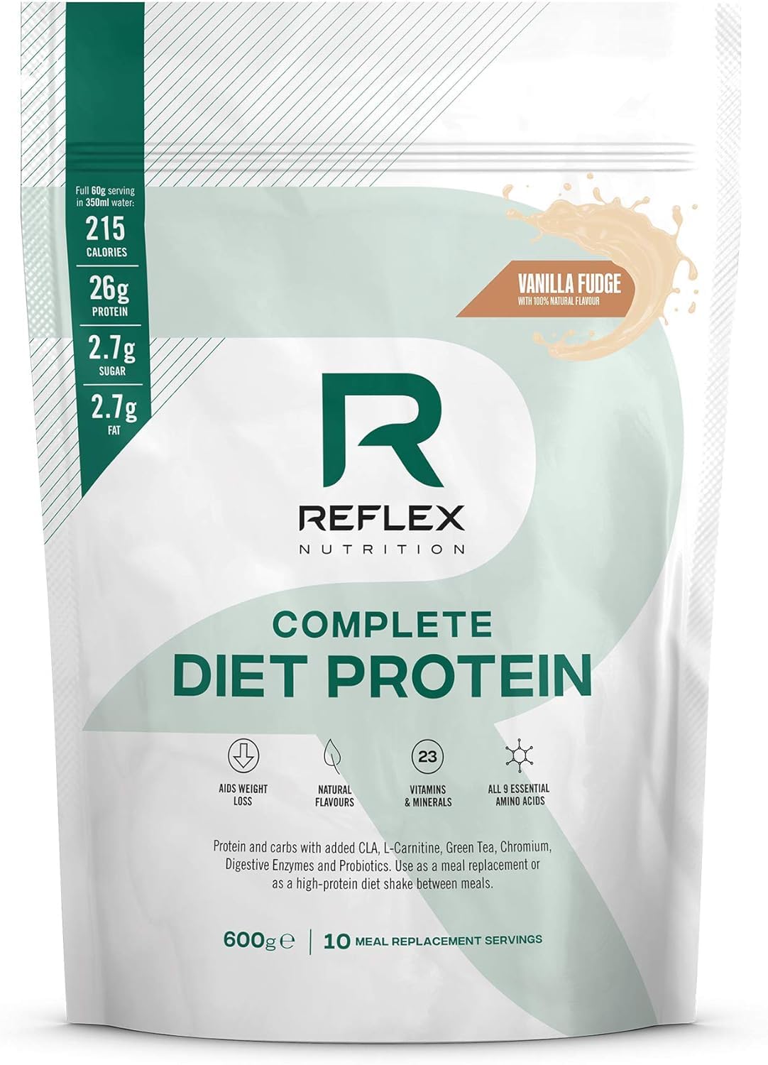 Reflex Nutrition Diet Shake | Diet Meal Replacement Shake | Diet Protein Powder (Vanilla Fudge) (600g)