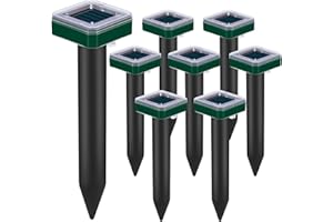 TIRGO Mole Repellent Solar Powered for Lawns Snake Repellent for Yard Gopher Trap Groundhog Vole Repellent Ultrasonic Spike Outdoor Waterproof Sonic Chipmunk Rodent Burrowing Animals Deterrent Stake