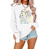KIDDAD Magical Princess Sweatshirts for Women Cute Embroidered Long Sleeve Sweater Magic Family Vacation Pullover Top