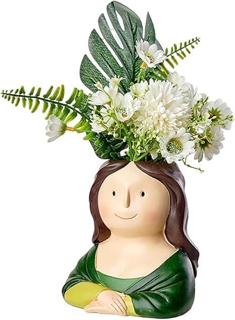 Amazon Co Jp ジューシーな植木鉢漫画のキャラクター サボテン植木鉢樹脂植物ポット ホームオフィスのデスクトップ装飾漫画ギフト用プランターコンテナ ホーム キッチン