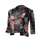 BIADANI Women Classic 3/4 Sleeve Crop Cardigan