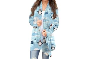 MABUTINGTI Long Cardigans for Women Trendy 2023 Cute Christmas Print Casual Lightweight with Long Sleeve Open Front Outwear