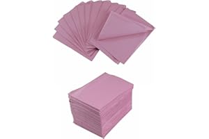 DOWEI 125PCS 13"x18" Pink Dental Bibs Disposable 3 Ply Waterproof Dental Tattoo Bibs Waterproof Dentist Clinic Tray Cover and Nail Table Cover