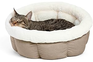Best Friends by Sheri Cuddle Cup Ilan Cozy Microfiber Cat and Dog Bed in Standard Wheat
