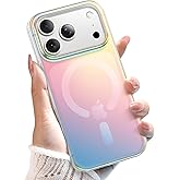 JETech Iridescent Case for iPhone 17 Pro Max 6.9-Inch Compatible with MagSafe, Cute Unique and Aesthetic Design, Colorful Fluorescent Translucent Back Shockproof Phone Cover (Iridescent)