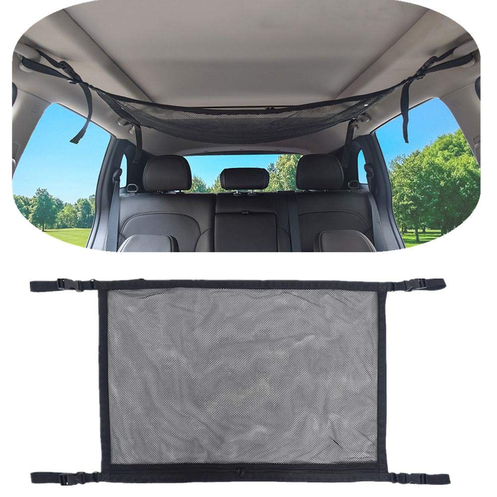 agregue más espacio para viaje camping malla de bolsa rganizador de techo  Auto universal Organización para ropa toalla Red en el interior del techo  coche manta y otros artículo grandes y liviano
