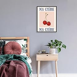 Funky Cherry Wall Art Vintage Red Blue Aesthetic