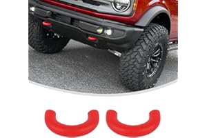 Linskip for Standard Bumper Tow Hook Covers Fit for 2021-2025 Ford Bronco Base, for 2004-2025+ Ford F150, Front Tow Hook Rubber Sleeve Protectors for Bronco Accessories(Red)
