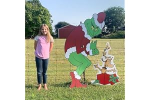 SANYI Max Dog 4FT Christmas Yard Signs Combo: Left Facing Decorations for Home Lawn Pathway Walkway Themed Party