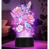 ALKALO Diamond Painting Night Light, Diamond Painting Kits for Adults | Desktop Ornaments for Table Diamond Art Accessories for Adult Beginner Touch Lamp for Bedrooms Living Room-Birds