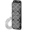 DIYhz Water Cooling Computer Radiator, 12 Pipe Aluminum Heat Exchanger Liquid Cooling Radiator Fans - 360mm Radiator for CPU PC Laser Water Cool System DC12V Black