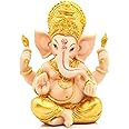 H&W 6''H Blessing A Colored Statue of Lord Ganesha Ganpati Elephant Hindu God, Elephant God Statue, Handmade Sculpture Buddha Figurine Decoration